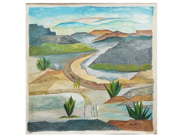 INDIAN LANDSCAPE OIL PAINTING SIGNED SABAVALA