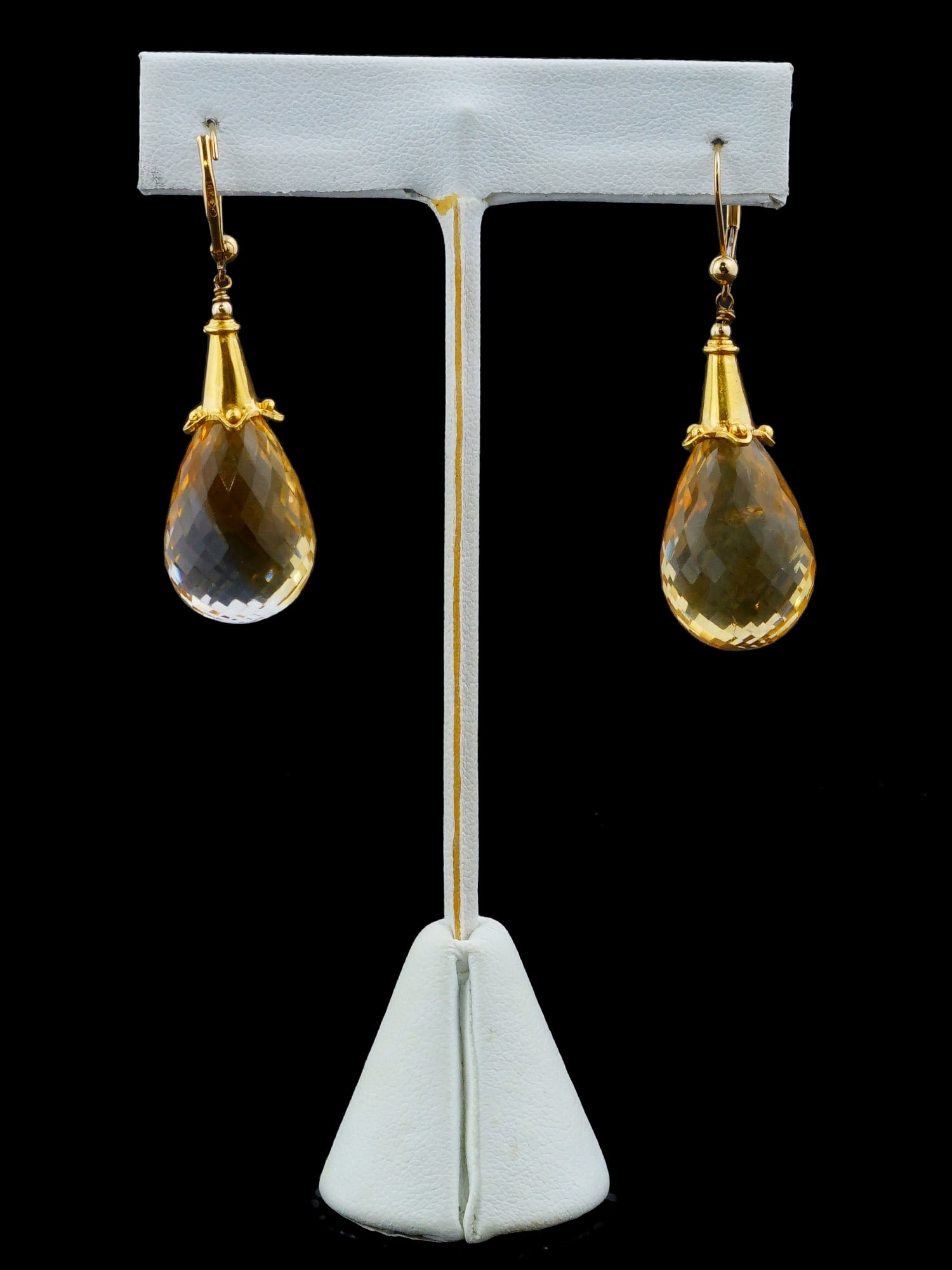 ART NOUVEAU 14K YELLOW GOLD EARRINGS WITH CITRINE (1 of 6)