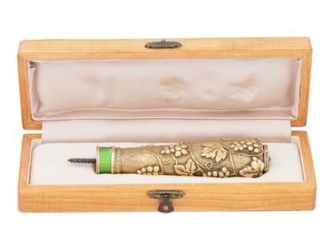 RUSSIAN GILT SILVER ENAMEL DIAMONDS CANE HANDLE