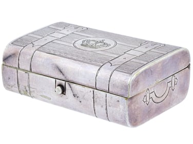 ANTIQUE RUSSIAN A KACH SILVER PLATED CIGARETTE CASE