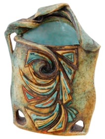 MID CENTURY STUDIO POTTERY VASE SIGNED A. COOPER