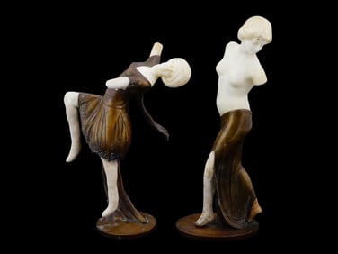 SIGNED SCHRIMPF AND BLACZ ART DECO FEMALE FIGURES