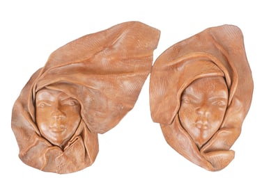 VINTAGE HAITIAN FOLK ART LEATHER FACE MASKS