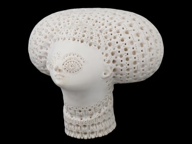 GYPSUM ABSTRACT HEAD SCULPTURE BY ALEXANDER NEY