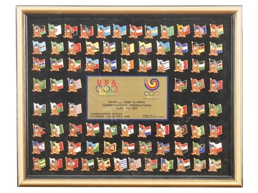 US OFFICIAL 1988 OLYMPIC COMMEMORATIVE FLAG PIN SET