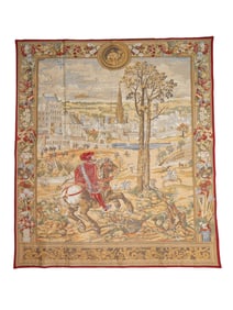 BELGIAN WALL TAPESTRY OLD BRUSSELS ON COTTON LINING