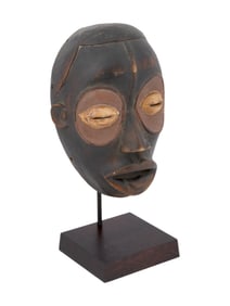 CENTRAL AFRICAN BAULE PEOPLE CARVED WOODEN MASK