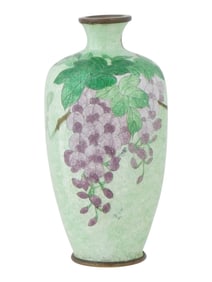 ANTIQUE JAPANESE MEIJI ERA GINBARI CLOISONNE VASE