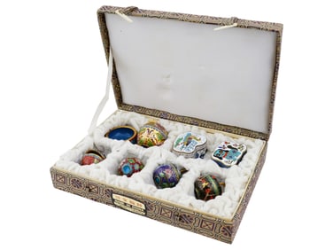 LOT OF CHINESE COVERED CLOISONNE ENAMEL KOGO BOXES