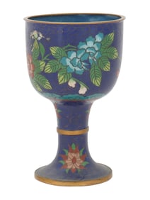 VINTAGE CHINESE ORNAMENTAL CLOISONNE ENAMEL GOBLET