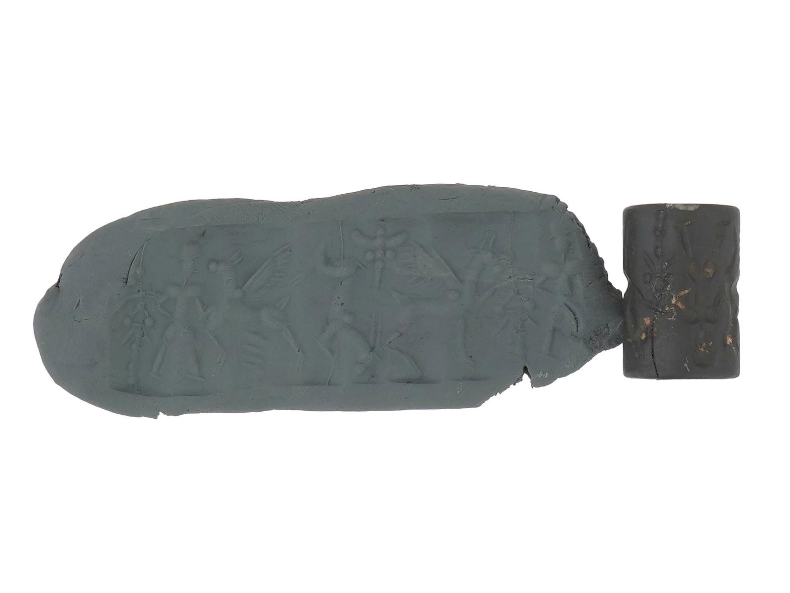 ANCIENT MEDITERRANEAN CARVED HEMATITE SEAL BEAD (1 of 8)