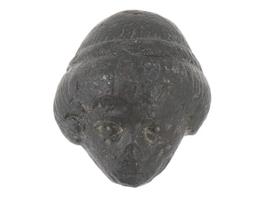 ANCIENT ROMAN PATINATED BRONZE HEAD SCULPTURE