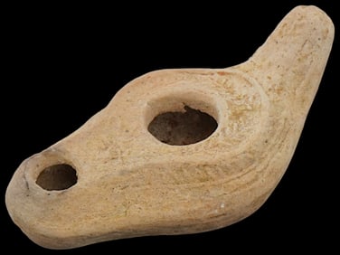 ANCIENT ROMAN TERRACOTTA OIL LAMP POTTERY ARTIFACT