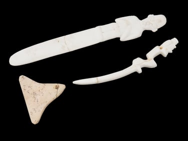 ANCIENT PRE COLUMBIAN TAINO CARVED STONE ITEMS