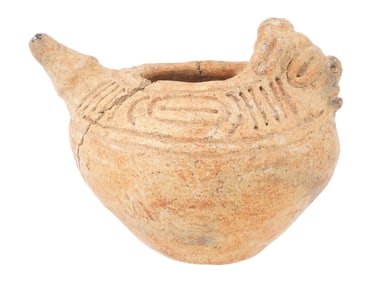 ANCIENT PRE COLUMBIAN TAINO ZOOMORPHIC POTTERY BOWL
