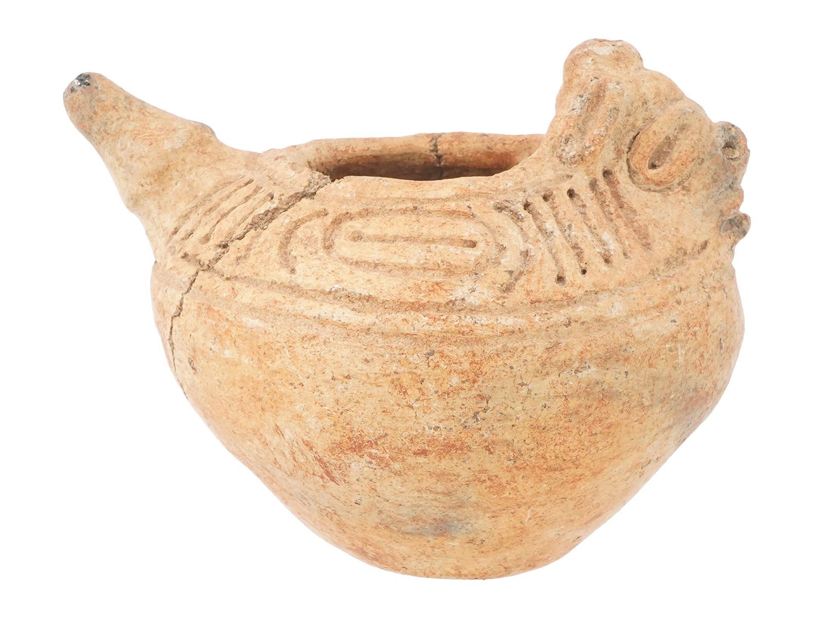 ANCIENT PRE COLUMBIAN TAINO ZOOMORPHIC POTTERY BOWL (1 of 6)