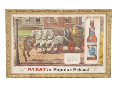 PABST BLUE RIBBON BEER BREWING COMPANY CARDBOARD SIGN