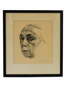 KATHE KOLLWITZ GERMAN LITHOGRAPH SELF PORTRAIT SIGNED