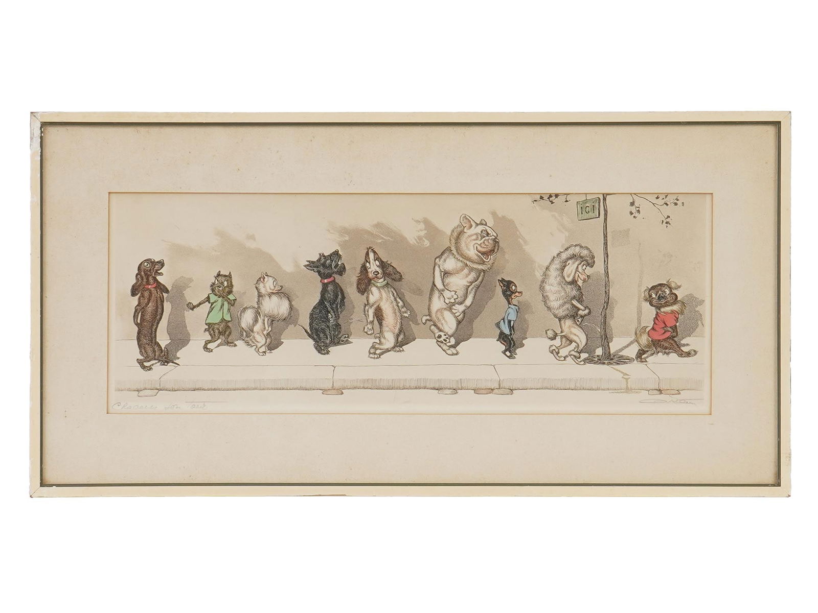 BORIS O KLEIN FRENCH CARTOON COLOR ETCHING (1 of 6)