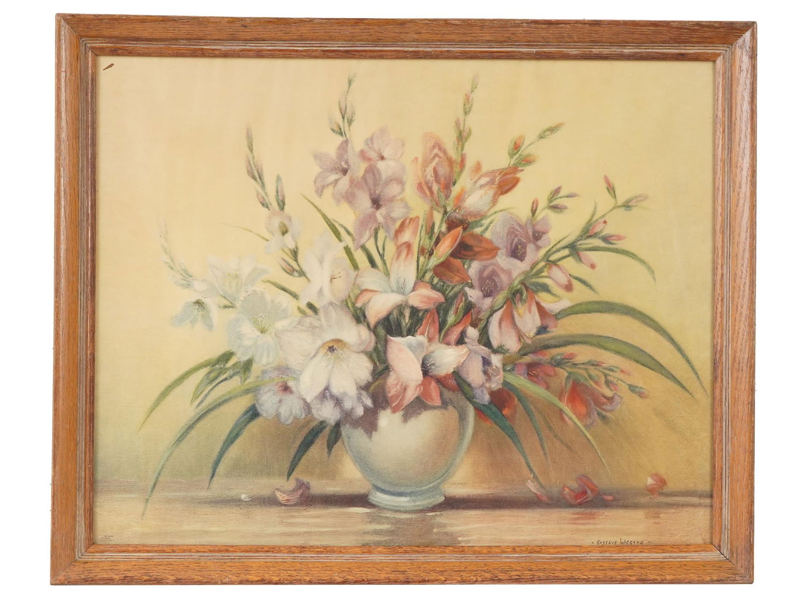 FLORAL STILL LIFE LITHOGRAPH AFTER GUSTAVE WIEGAND (1 of 5)
