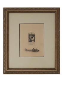 ANTIQUE RUSSIAN ETCHING BY SOLOMKO LIBRARY OF SINITSYN