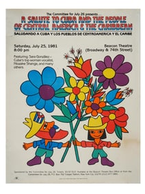 VINTAGE 1981 CENTRAL AMERICA AND THE CARIBBEAN POSTER