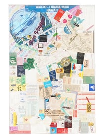 HAWAII TRAVEL EPHEMERA HAND MADE COLLAGE