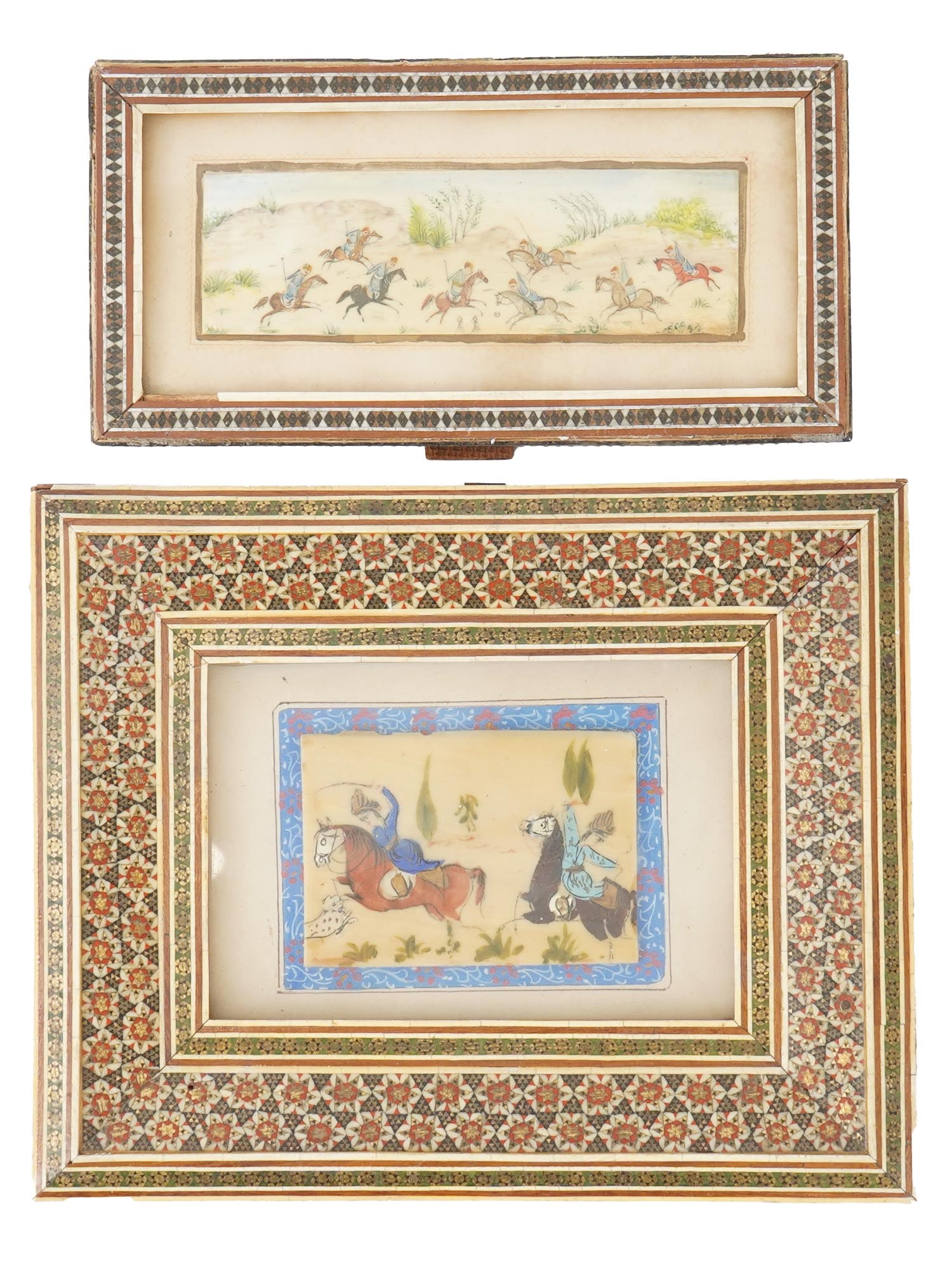 LOT OF PERSIAN MINIATURE PAINTINGS ON NATURAL PANELS (1 of 5)