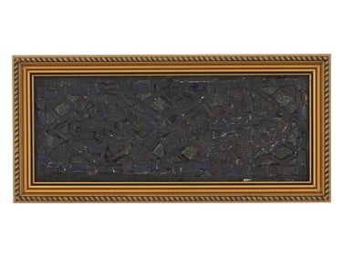 VINTAGE LEADED GLASS ARTWORK FRAMED