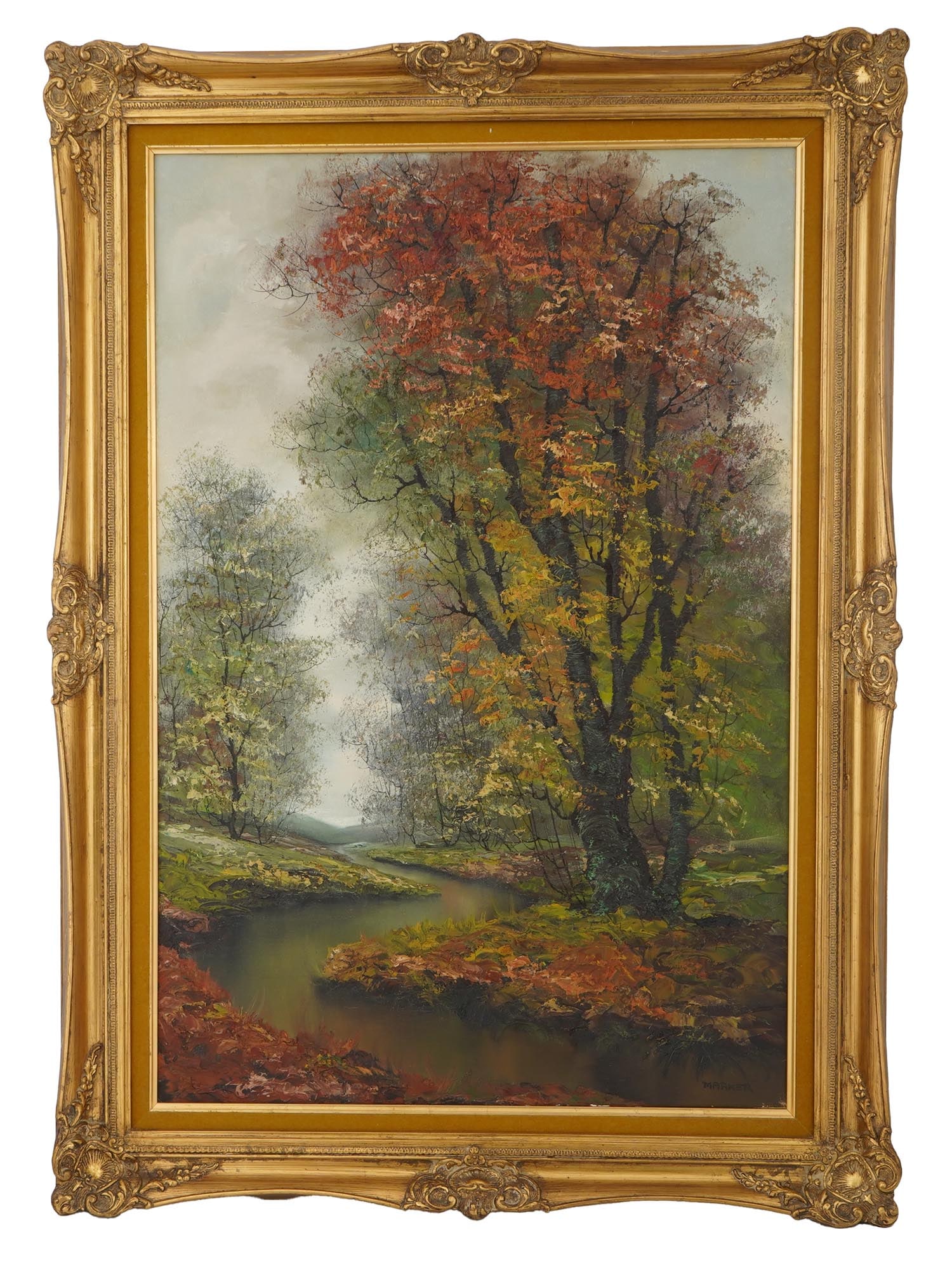 VINTAGE AMERICAN OIL LANDSCAPE PAINTING BY MARKER (1 of 6)