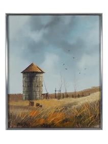 ARGENTINE RURAL LANDSCAPE OIL PAINTING BY HECTOR SALAS