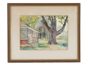 SWISS RURAL WATERCOLOR PAINTING BY CONRAD MEILI