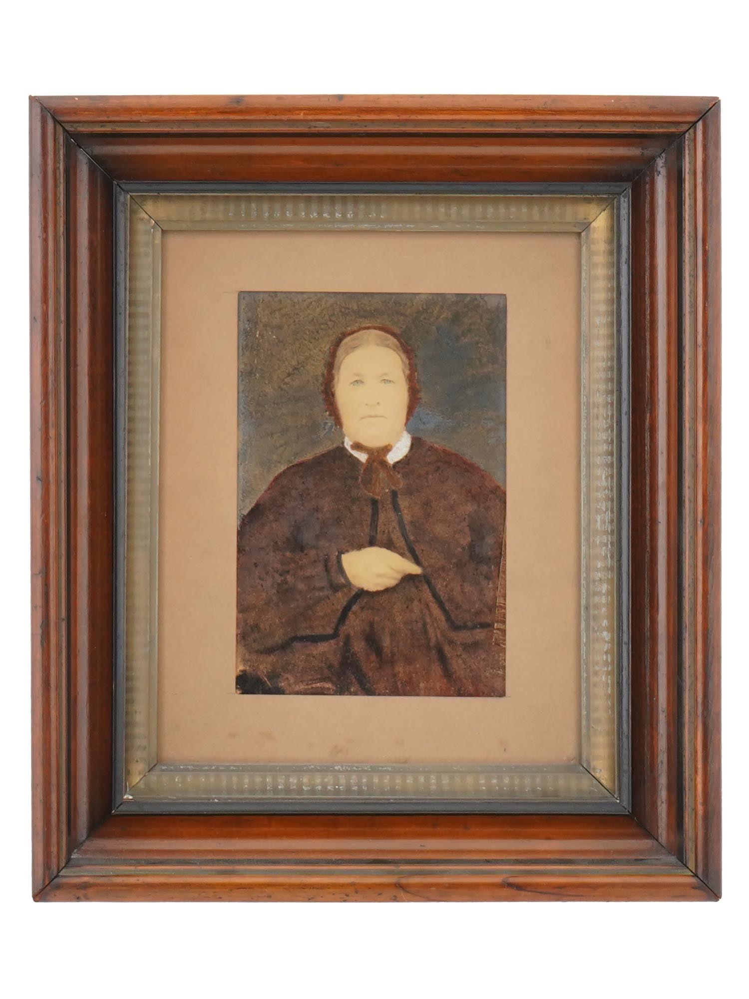 ANTIQUE MIXED MEDIA PORTRAIT PAINTING CIRCA 1880S (1 of 5)