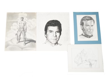 MODERN DRAWINGS PAINTINGS MALE PORTRAITS SIGNED