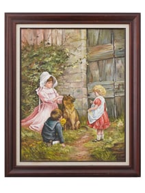 BRITISH KIDS OIL PAINTING AFTER AGNES GARDNER KING