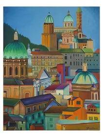 CONTEMPORARY OIL PAINTING JILLANY ROSS CITYSCAPE