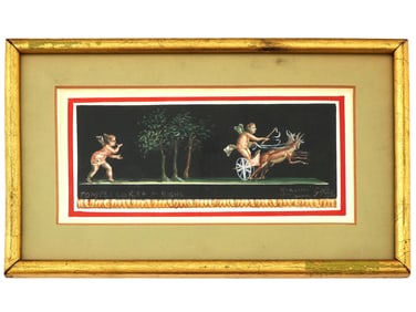 ATTR TO GIOVANNI GALLO PAINTING POMPEI CORSA DI BICHE