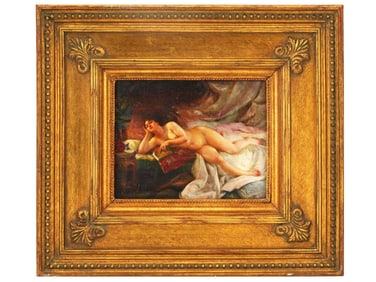 AMERICAN FEMALE NUDE OIL PAINTING BY HENRY TUCKER