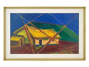 MODERN RURAL LANDSCAPE OIL PAINTING SIGNED BY STERN