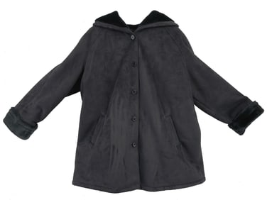 VINTAGE LIZ CLAIBORNE 3X HOODED FAUX FUR LINED JACKET