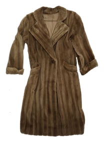 VINTAGE BEIGE SHEER MINK FUR COAT