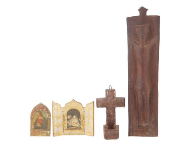 EUROPEAN RELIGIOUS HOLY WATER FONT PENAL CROSS ICONS