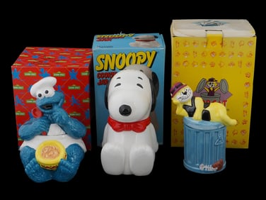 AMERICAN CARTOON CERAMIC COOKIE JARS IOB
