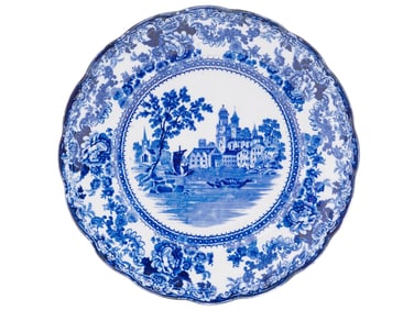 F WINKLE CO TOGO PATTERN BLUE WHITE DESSERT PLATE