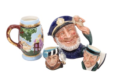 VINTAGE MID CENTURY ROYAL DOULTON TOBY MUGS JUGS