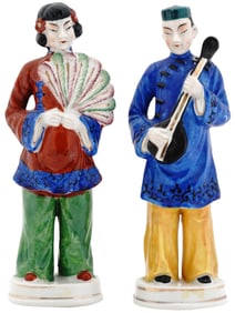 VINTAGE JAPANESE HAND PAINTED PORCELAIN FIGURINES
