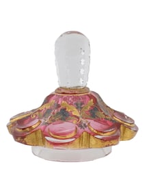 ANTIQUE BOHEMIAN GLASS MONOGRAMMED PITCHER LID