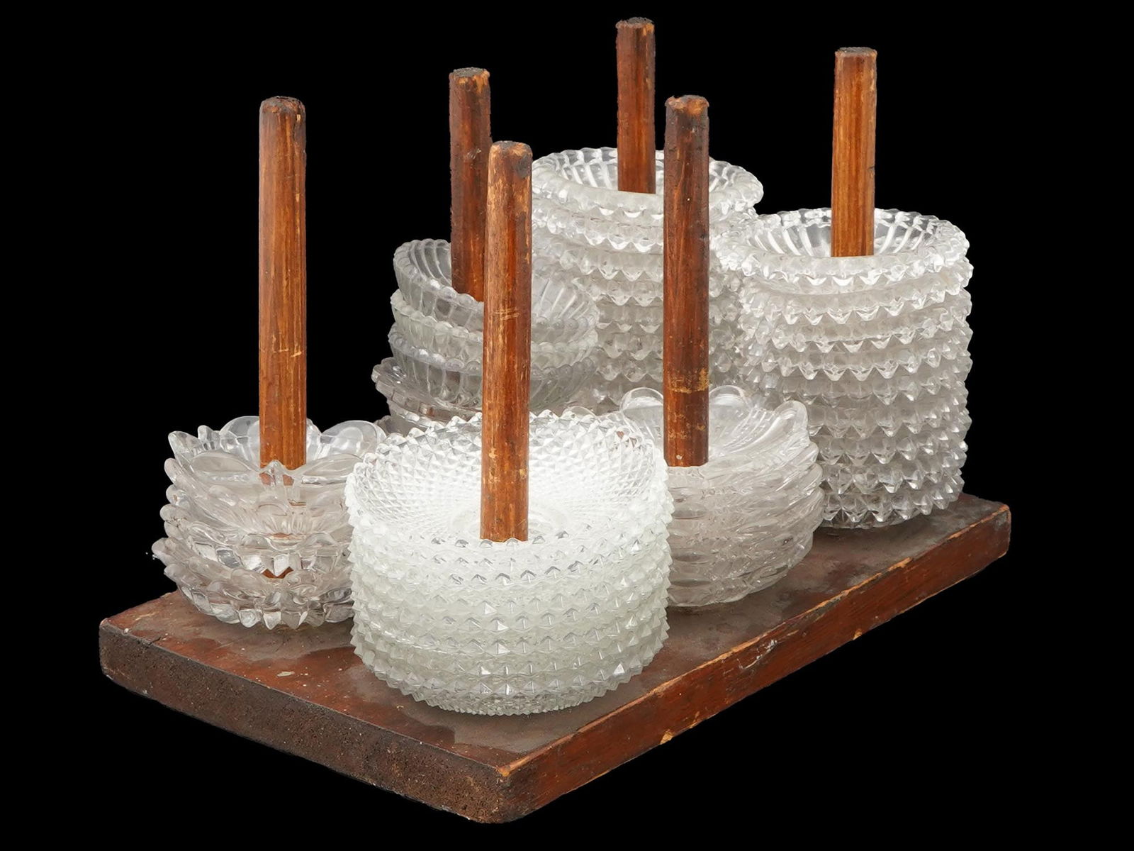 LOT OF VINTAGE BACCARAT STYLE CRYSTAL BOBECHES (1 of 11)