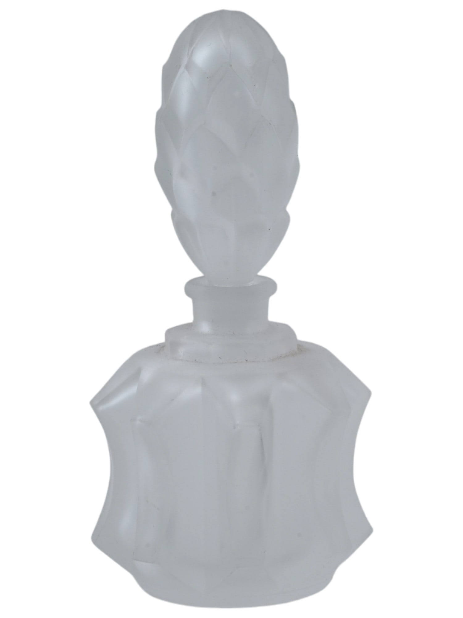 ART DECO FROSTED SATIN GLASS PERFUME BOTTLE 1930S (1 of 5)