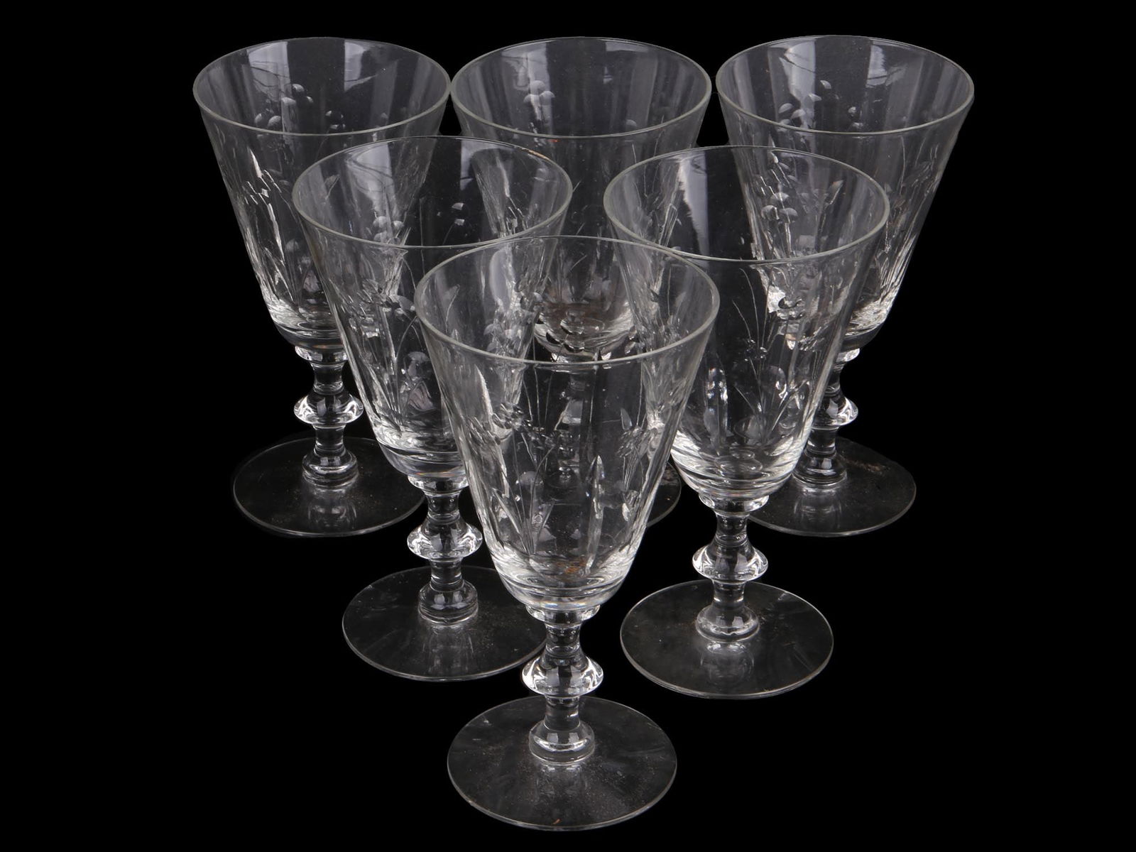 COLLECTION OF SIX VINTAGE CUT GLASS DRINK WARES (1 of 5)